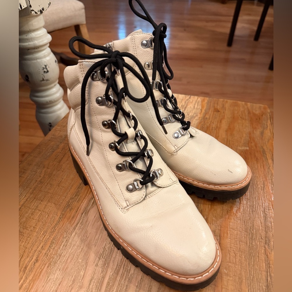 Limelight Cream Lace Up Boots Chunky Boots emo twee y2k